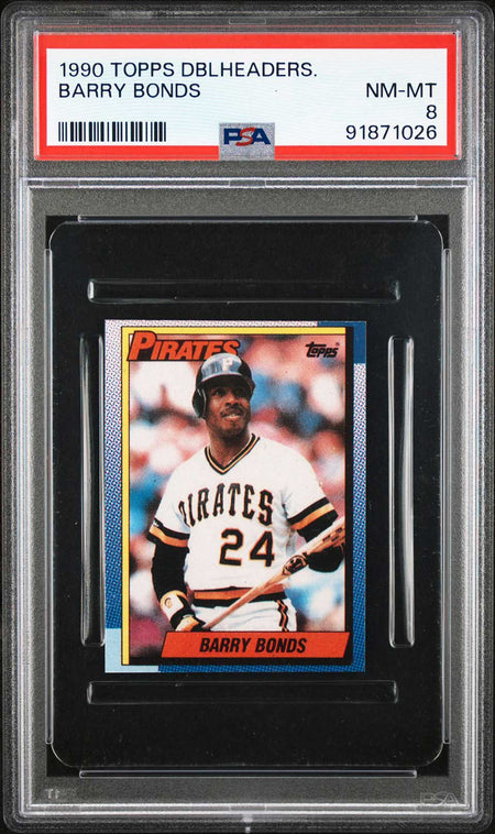 BARRY BONDS PSA 8 1990 Topps Doubleheaders Baseball Base Graded Cards - Hobby Gems