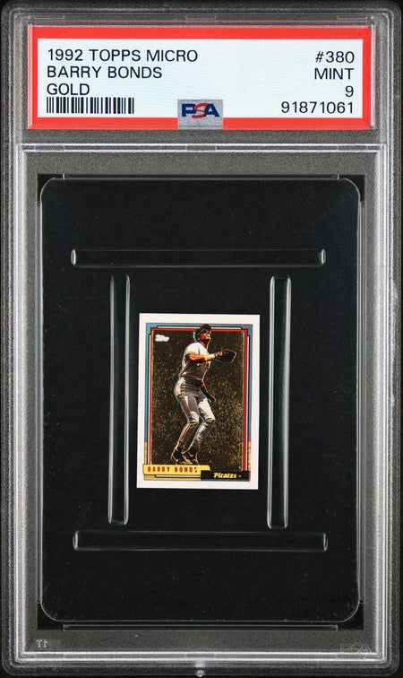 BARRY BONDS PSA 9 1992 Topps Micro Gold #380 C2 Baseball Graded Cards Parallel - Hobby Gems