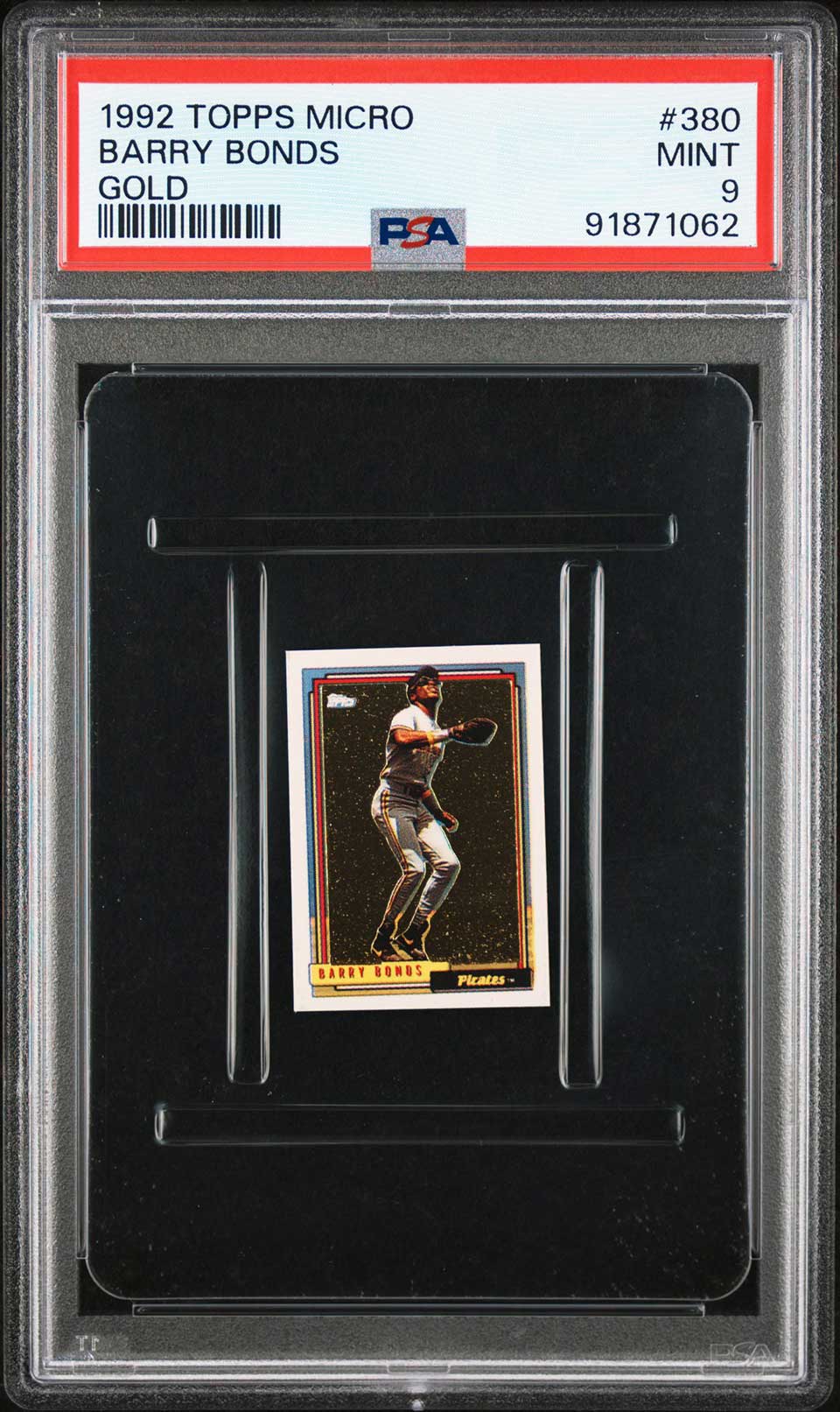 BARRY BONDS PSA 9 1992 Topps Micro Gold #380 C3 Baseball Graded Cards Parallel - Hobby Gems