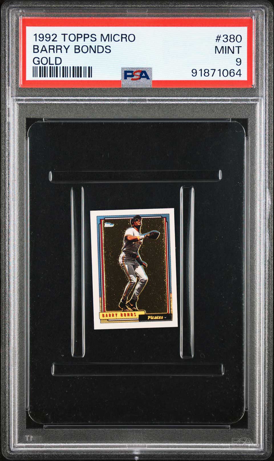 BARRY BONDS PSA 9 1992 Topps Micro Gold #380 C4 Baseball Graded Cards Parallel - Hobby Gems