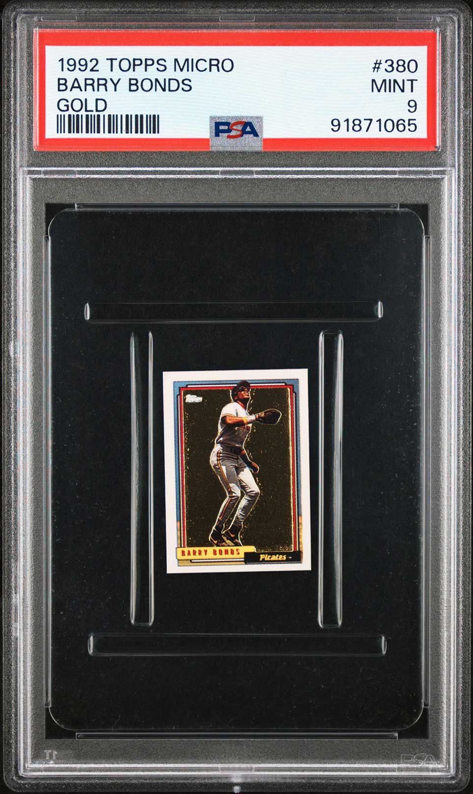 BARRY BONDS PSA 9 1992 Topps Micro Gold #380 C5 Baseball Graded Cards Parallel - Hobby Gems