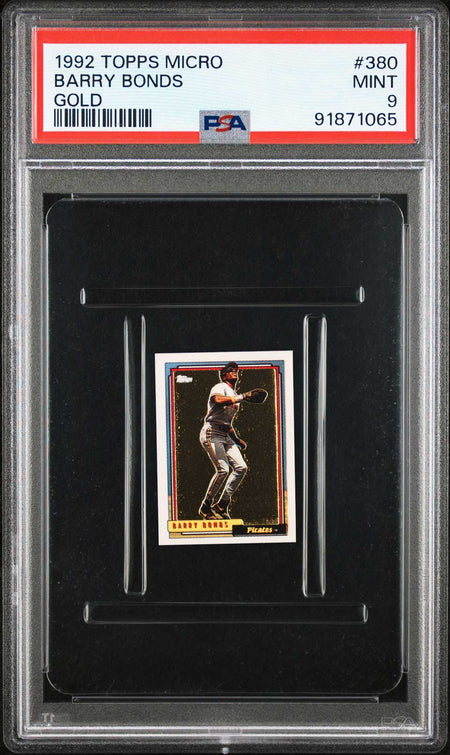 BARRY BONDS PSA 9 1992 Topps Micro Gold #380 C5 Baseball Graded Cards Parallel - Hobby Gems