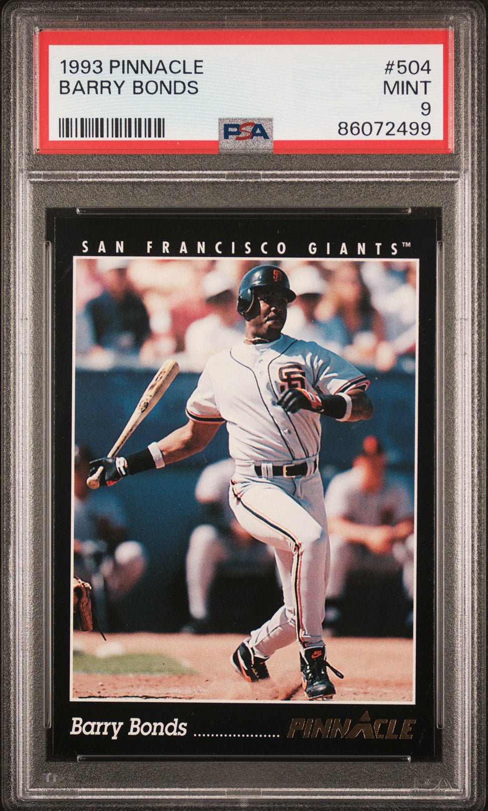 BARRY BONDS PSA 9 1993 Pinnacle #504 C2 Baseball Base Graded Cards - Hobby Gems