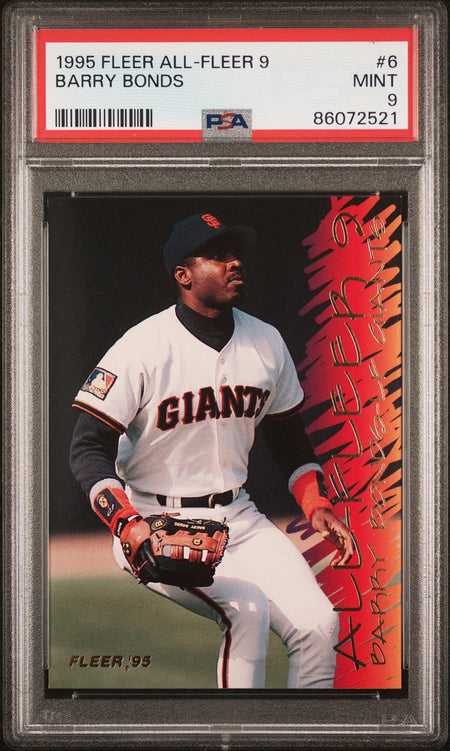 BARRY BONDS PSA 9 1995 Fleer All-Fleer 9 #6 Baseball Graded Cards Insert - Hobby Gems