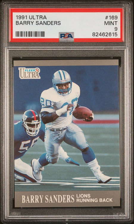 BARRY SANDERS PSA 9 1991 Fleer Ultra #169 C4 Football Base Graded Cards - Hobby Gems