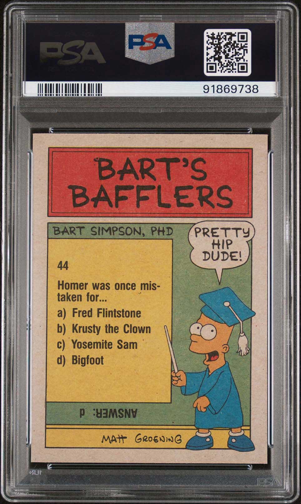 BART HOMER LISA MARGE SIMPSON 1990 PSA 10 Topps The Simpsons She's Such an Adorable Infant! #37 The Simpsons Base Graded Cards - Hobby Gems