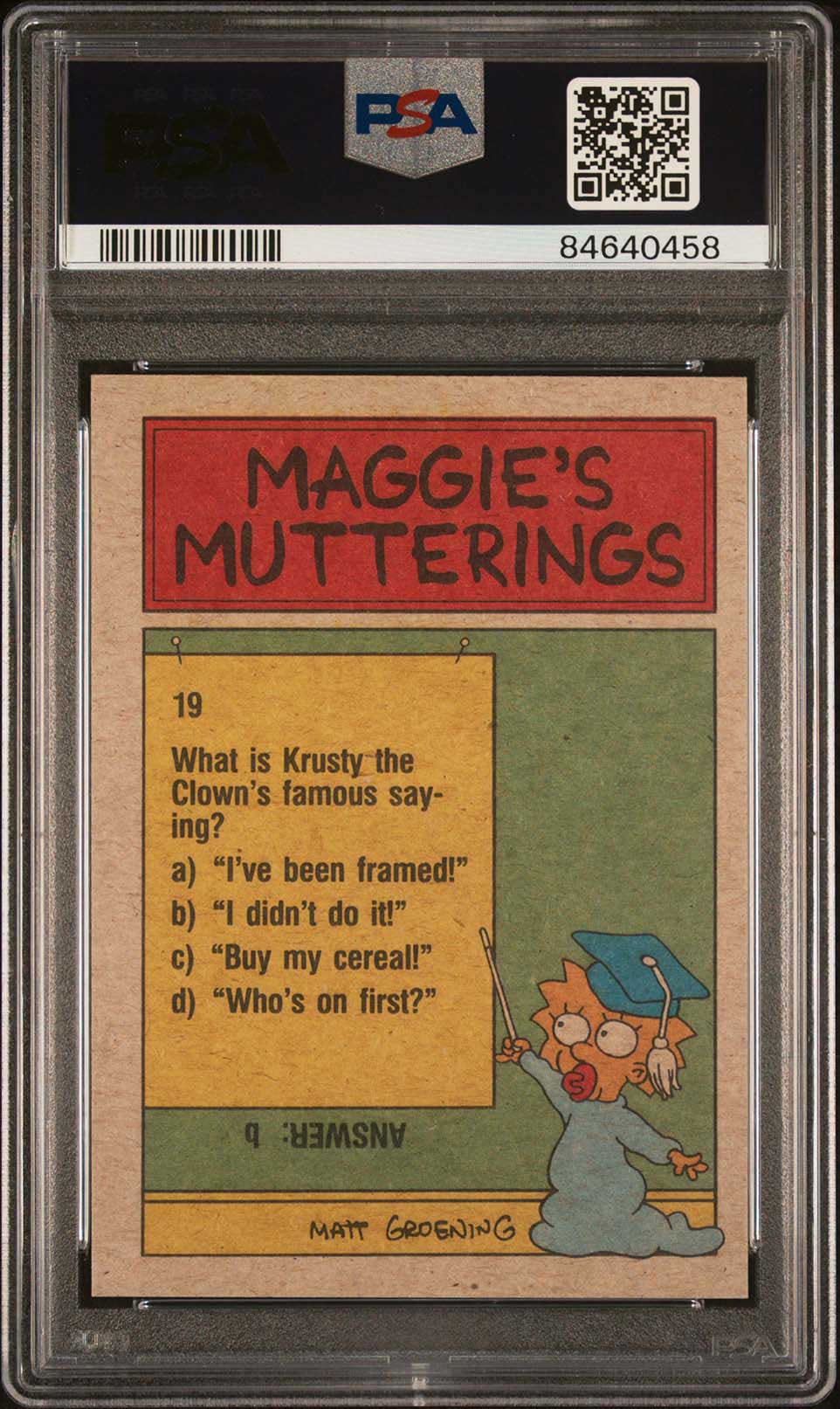 BART LISA MAGGIE PSA 9 1990 Topps The Simpsons Stand Back Comrades! #46 The Simpsons Base Graded Cards - Hobby Gems