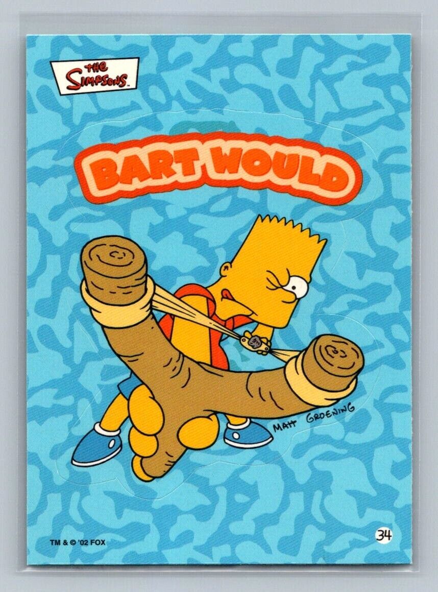 BART SIMPSON Bart Would 2002 Topps The Simpsons Sticker #34 C1 The Simpsons Sticker - Hobby Gems