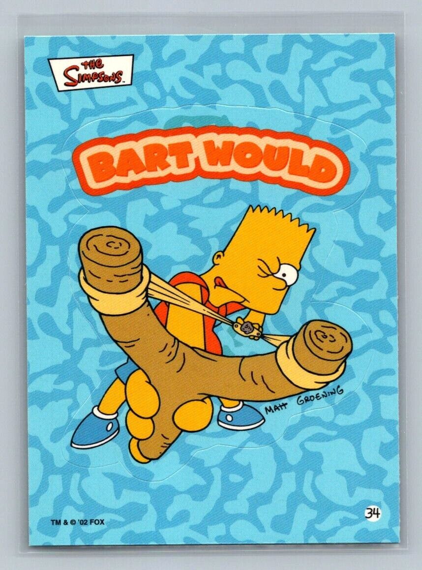 BART SIMPSON Bart Would 2002 Topps The Simpsons Sticker #34 C2 The Simpsons Sticker - Hobby Gems
