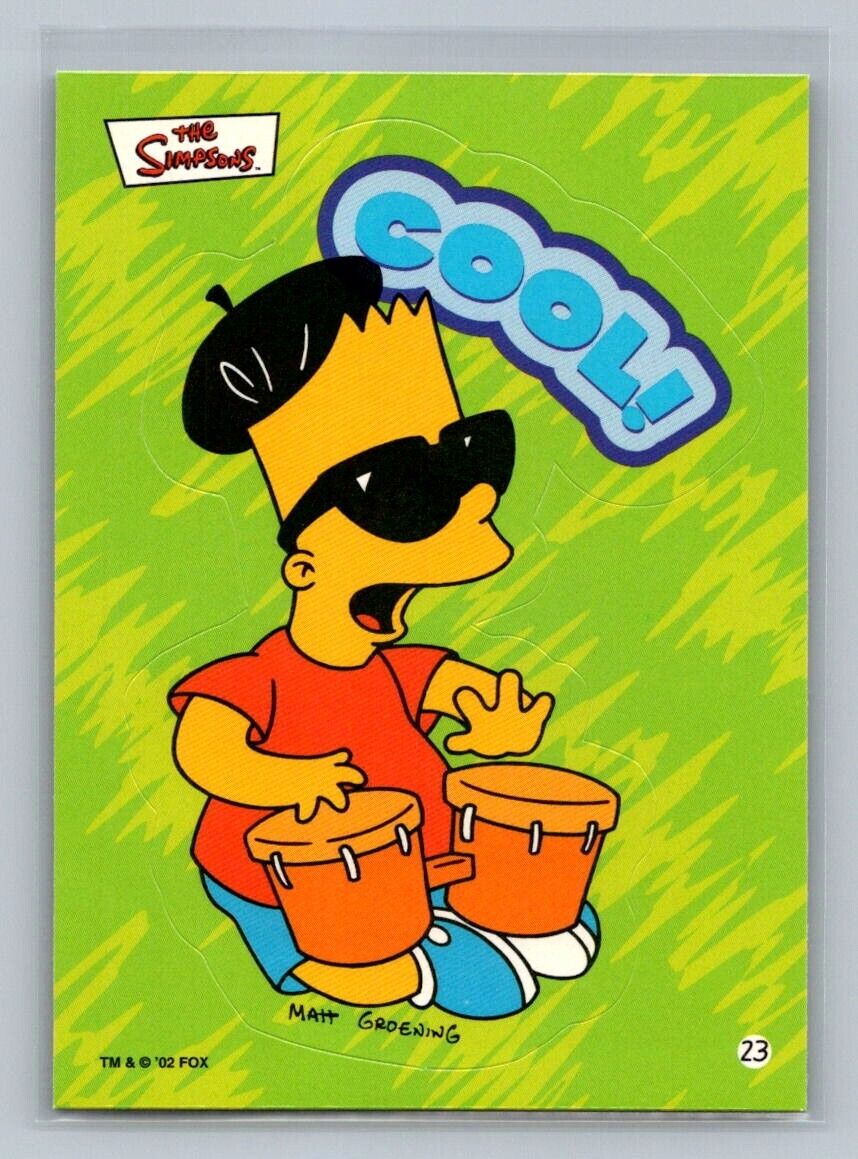 BART SIMPSON Cool! 2002 Topps The Simpsons Sticker #23 C1 The Simpsons Sticker - Hobby Gems