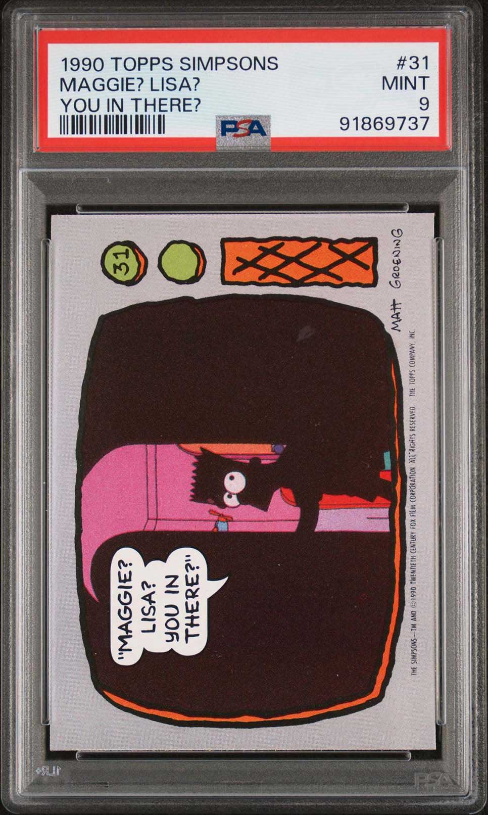 BART SIMPSON PSA 9 1990 Topps The Simpsons Maggie? Lisa? You in There? #31 The Simpsons Base Graded Cards - Hobby Gems