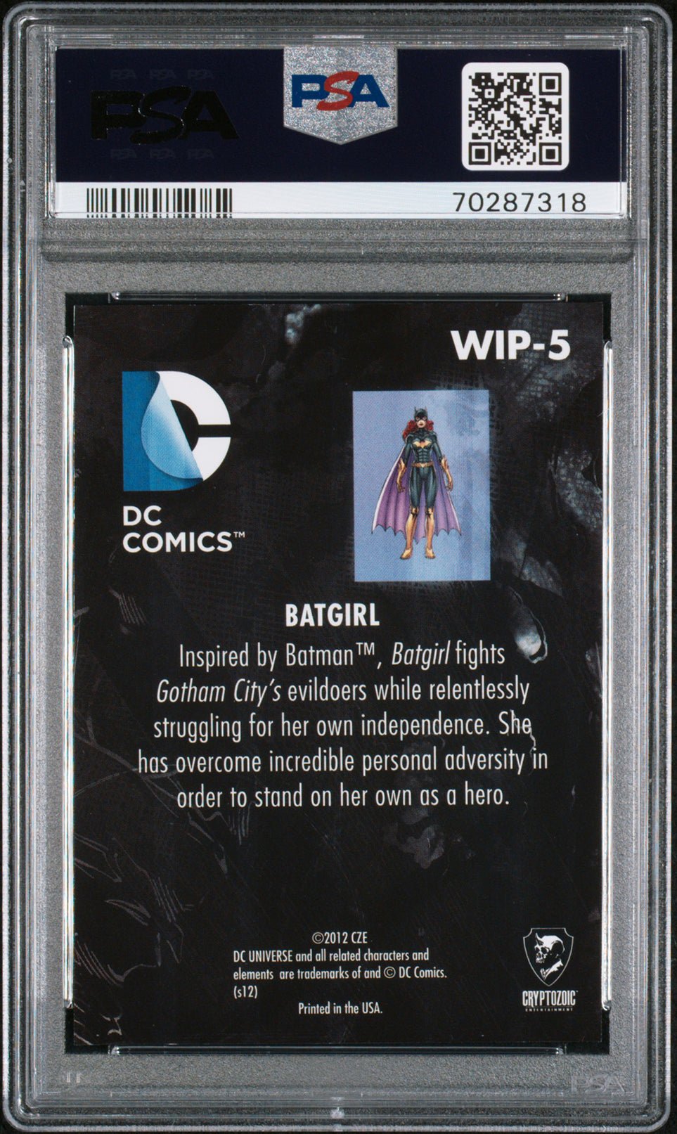 BATGIRL PSA 8 2012 DC Comics The New 52 Work In Progress #WIP-5 DC Comics Graded Cards Insert - Hobby Gems