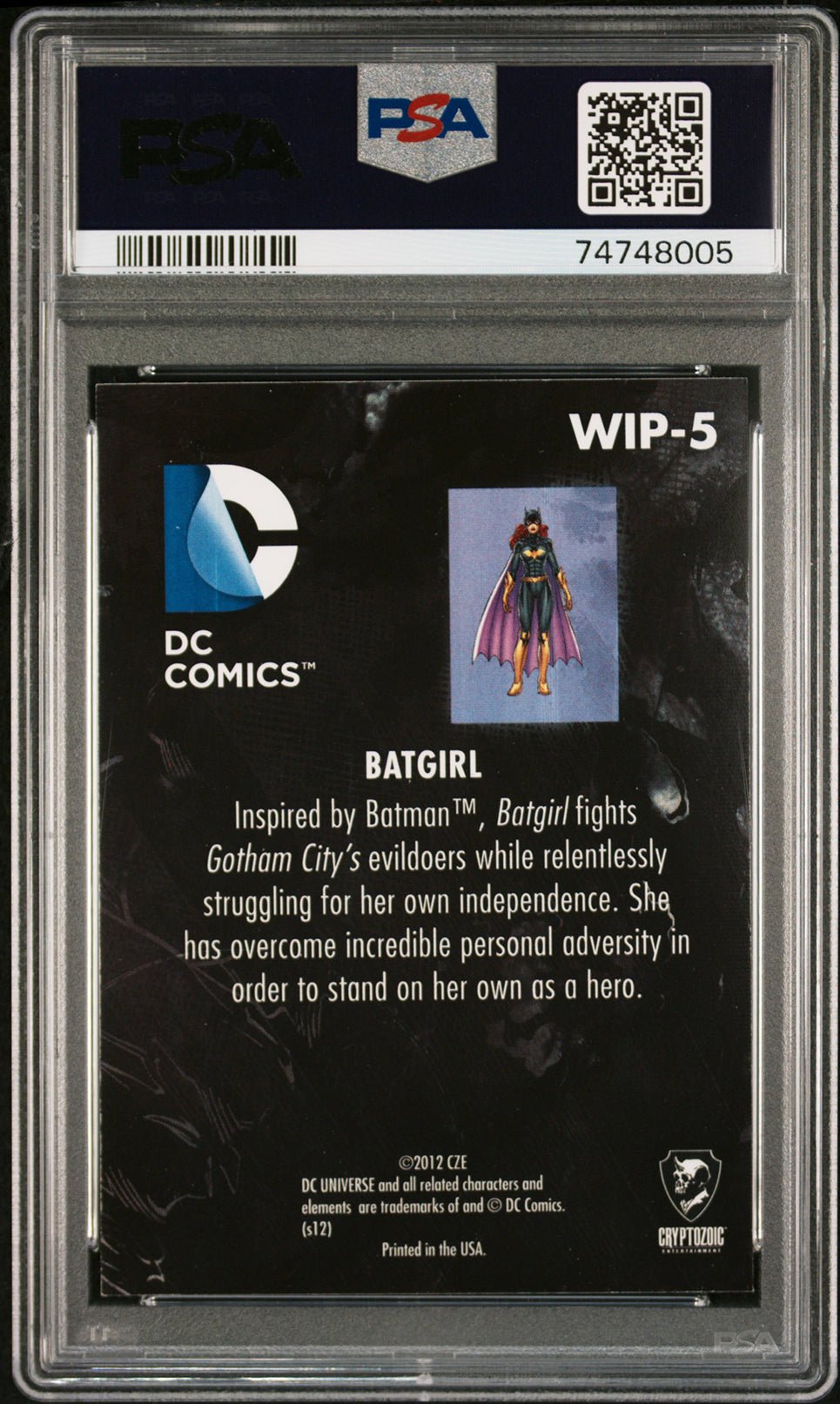 BATGIRL PSA 9 2012 DC Comics The New 52 Work in Progress 3-D Lenticular #5 DC Comics Graded Cards Insert - Hobby Gems