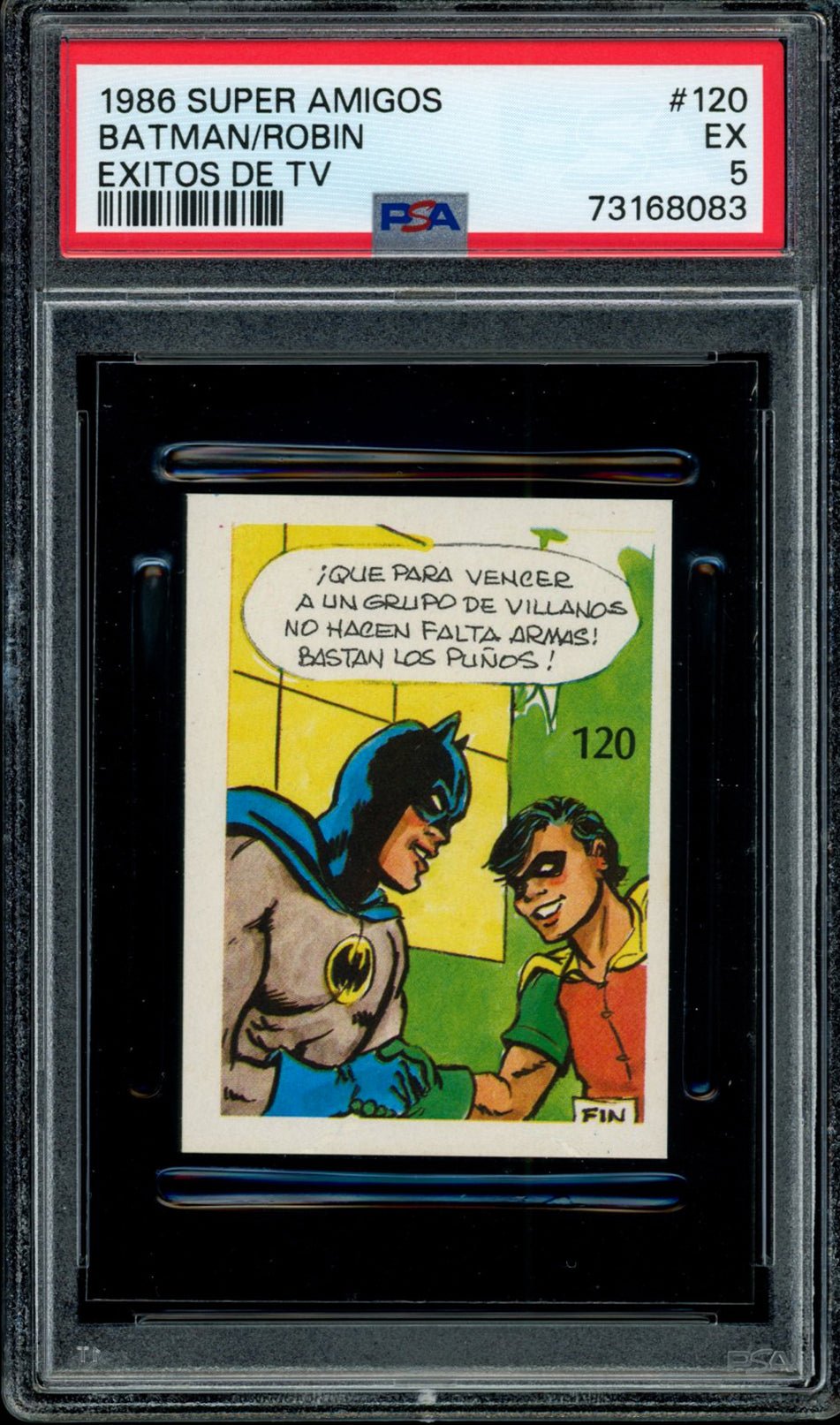 BATMAN & ROBIN PSA 5 1986 Reyauca Super Amigos Exitos de TV #120 DC Comics Base Graded Cards - Hobby Gems