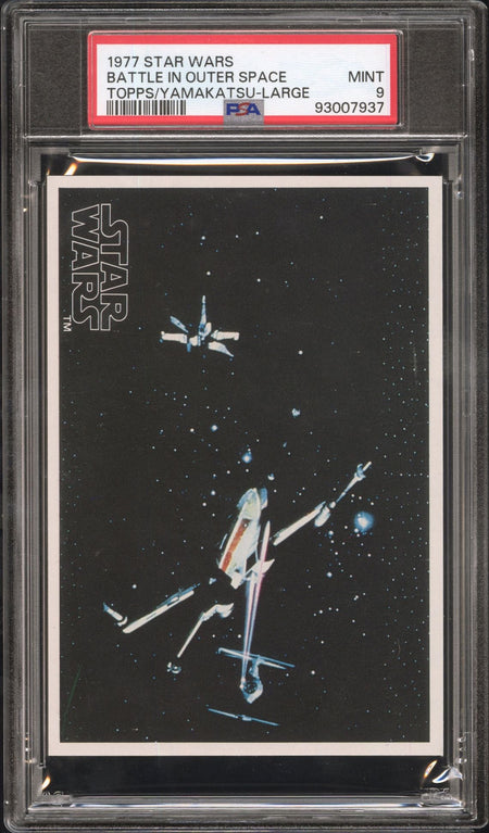 BATTLE IN OUTER SPACE PSA 9 1977 Topps Yamakatsu Star Wars Large C1 Star Wars Base Graded Cards - Hobby Gems