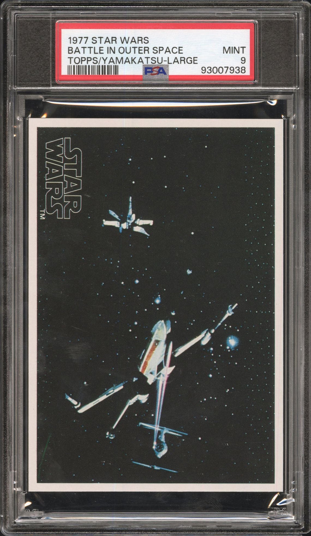 BATTLE IN OUTER SPACE PSA 9 1977 Topps Yamakatsu Star Wars Large C2 Star Wars Base Graded Cards - Hobby Gems