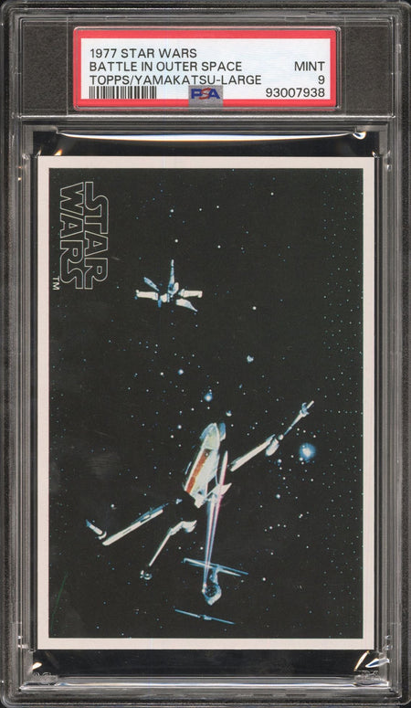 BATTLE IN OUTER SPACE PSA 9 1977 Topps Yamakatsu Star Wars Large C2 Star Wars Base Graded Cards - Hobby Gems