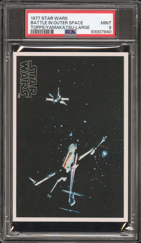 BATTLE IN OUTER SPACE PSA 9 1977 Topps Yamakatsu Star Wars Large C3 Star Wars Base Graded Cards - Hobby Gems