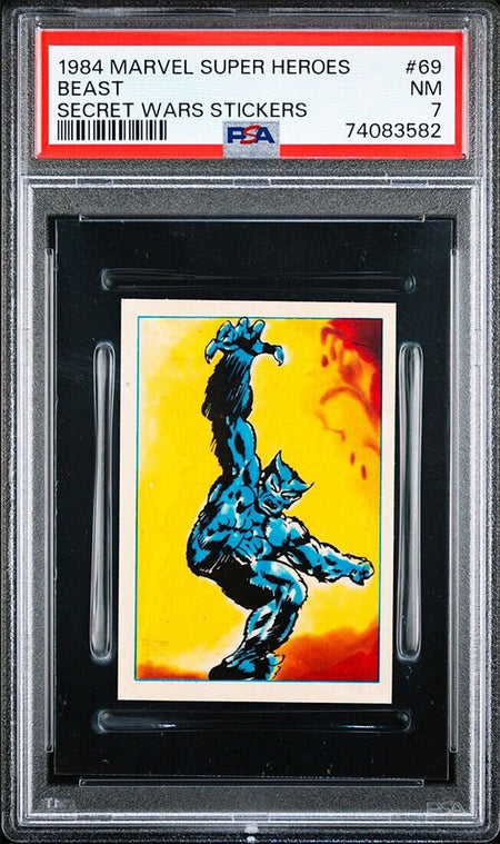 BEAST PSA 7 1984 Marvel Super Heroes Secret Wars Sticker #69 Marvel Graded Cards Sticker - Hobby Gems