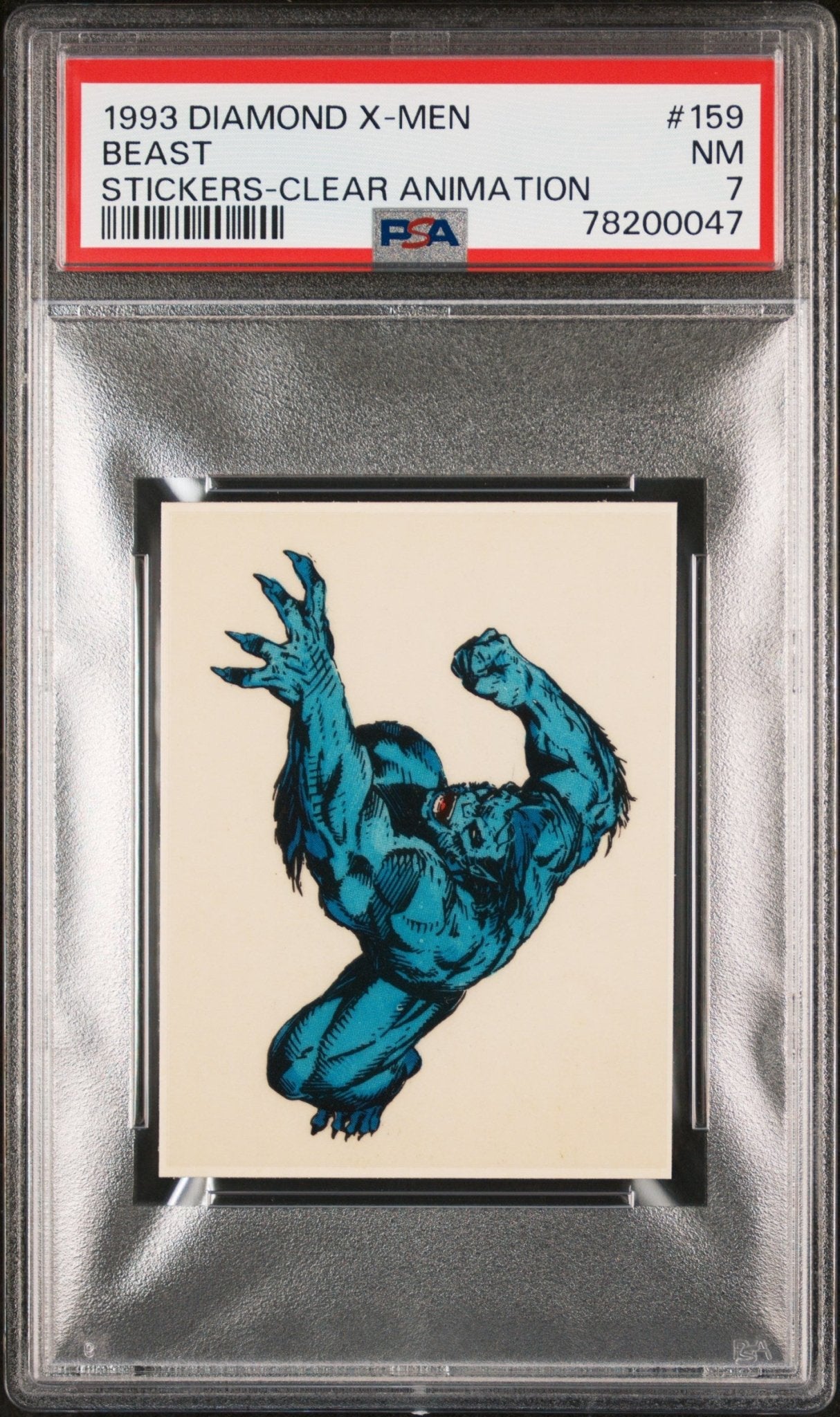 BEAST PSA 7 1993 Diamond Marvel X-Men Clear Animation Sticker #159 Marvel Graded Cards Sticker - Hobby Gems