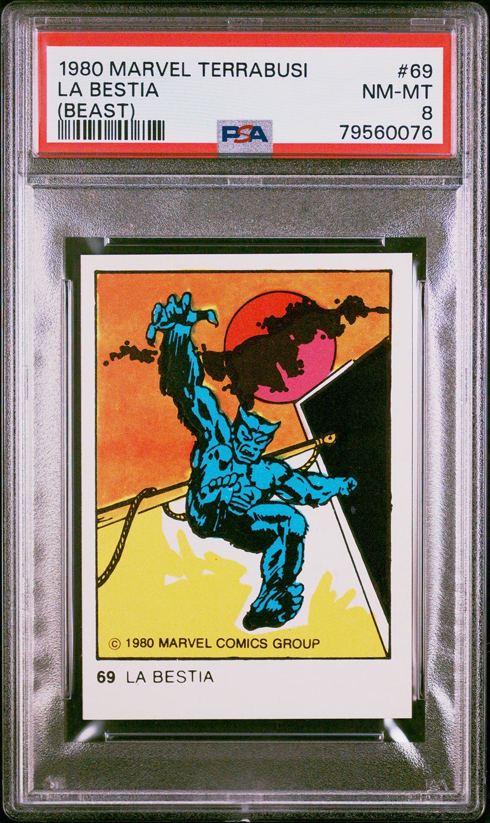 BEAST PSA 8 1980 Marvel Terrabusi La Bestia #69 Marvel Base Graded Cards - Hobby Gems