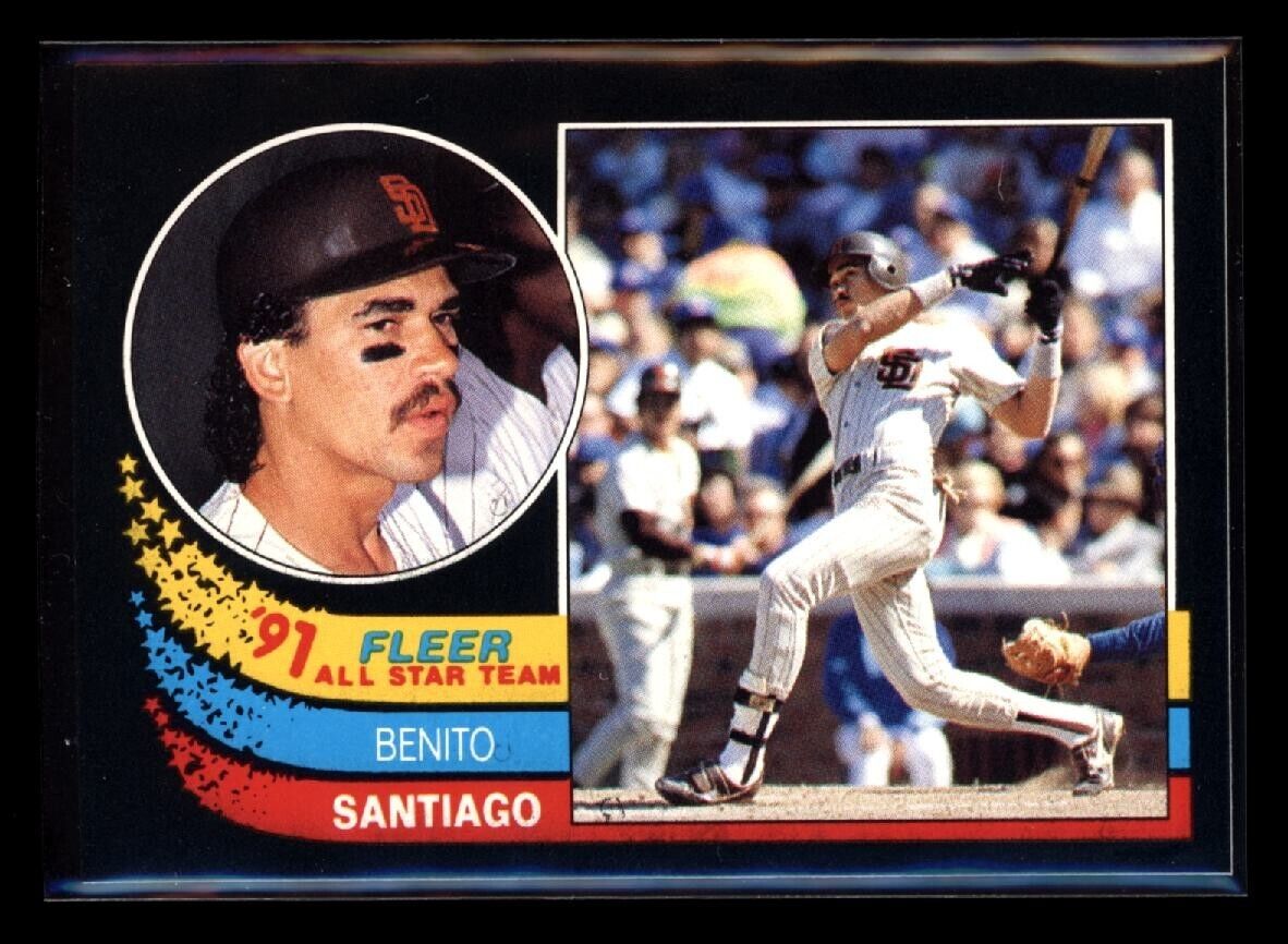 BENITO SANTIAGO 1991 Fleer All Star Team #9 Baseball Insert - Hobby Gems