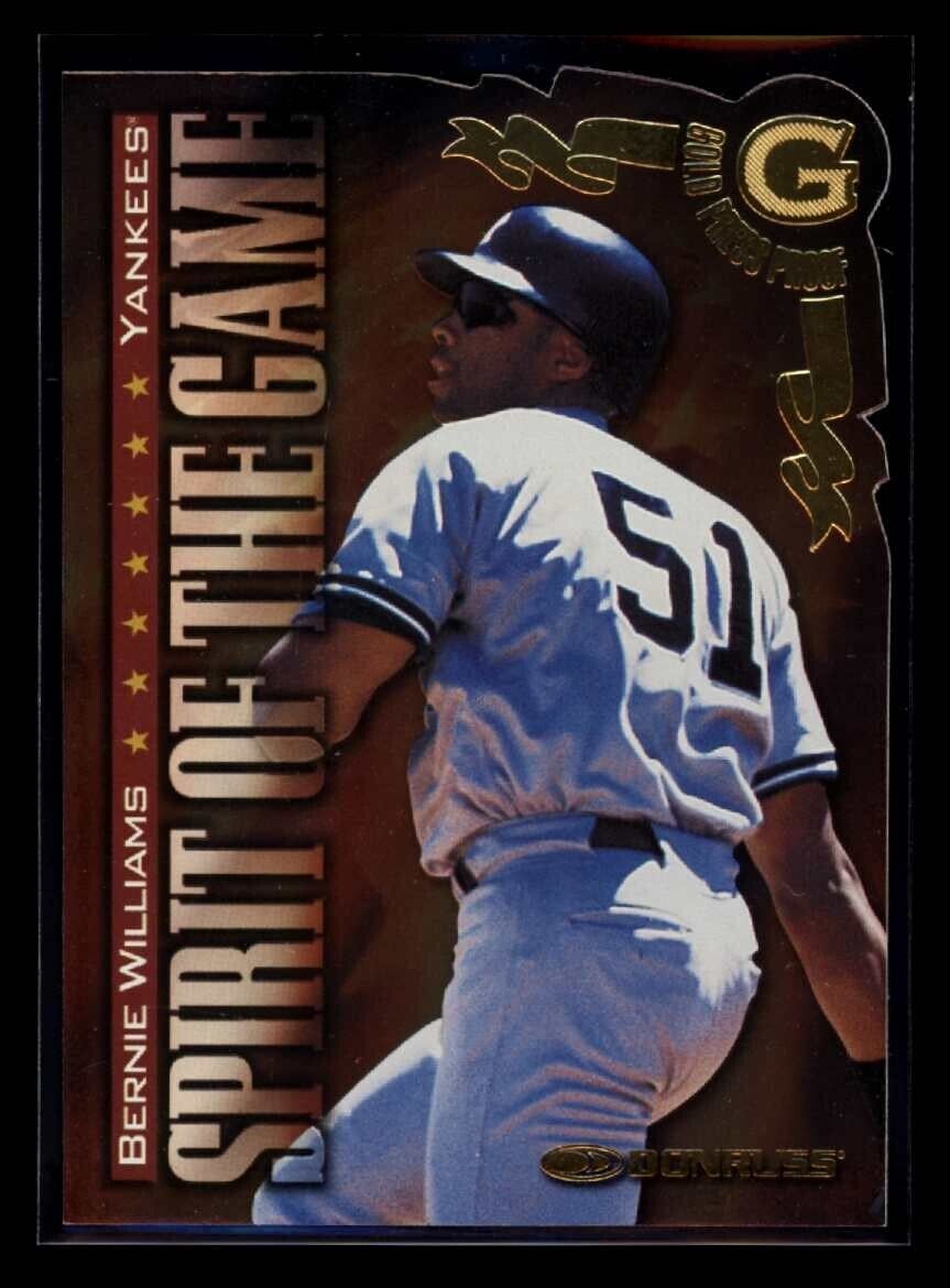BERNIE WILLIAMS 1998 Donruss SOTG Gold Press Proof Die - Cut #395 PR 500 Baseball Insert - Hobby Gems
