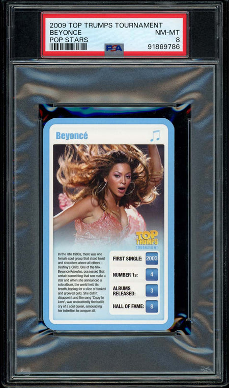 BEYONCE PSA 8 2009 Top Trumps Tournament Pop Stars Pop Culture Base Graded Cards - Hobby Gems