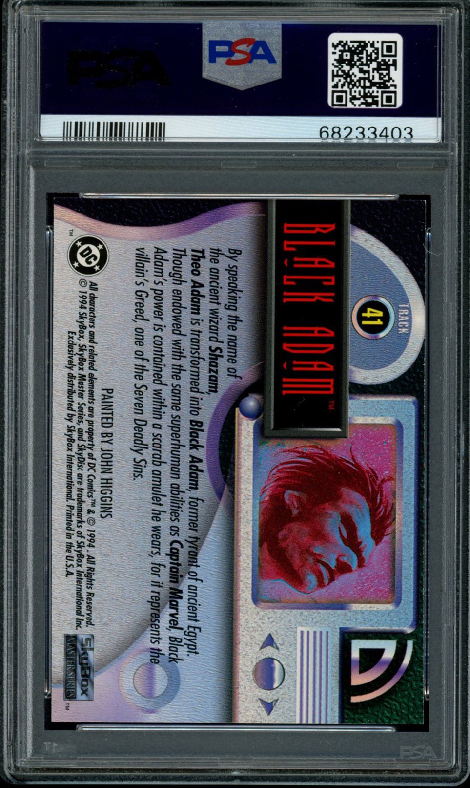 BLACK ADAM PSA 9 1994 Skybox DC Master Series #41 C1 DC Comics Base Graded Cards - Hobby Gems