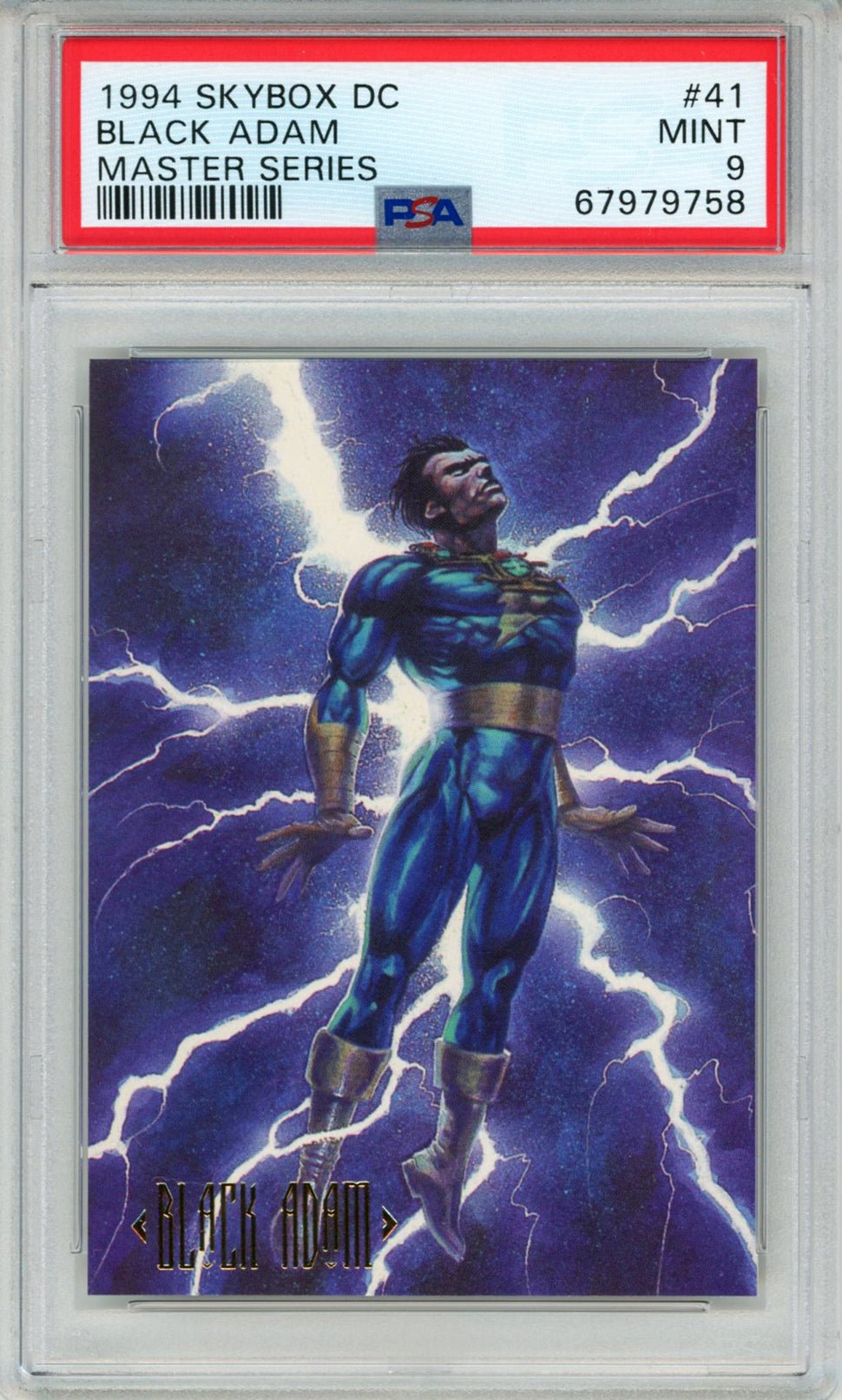BLACK ADAM PSA 9 1994 Skybox DC Master Series #41 C2 DC Comics Base Graded Cards - Hobby Gems