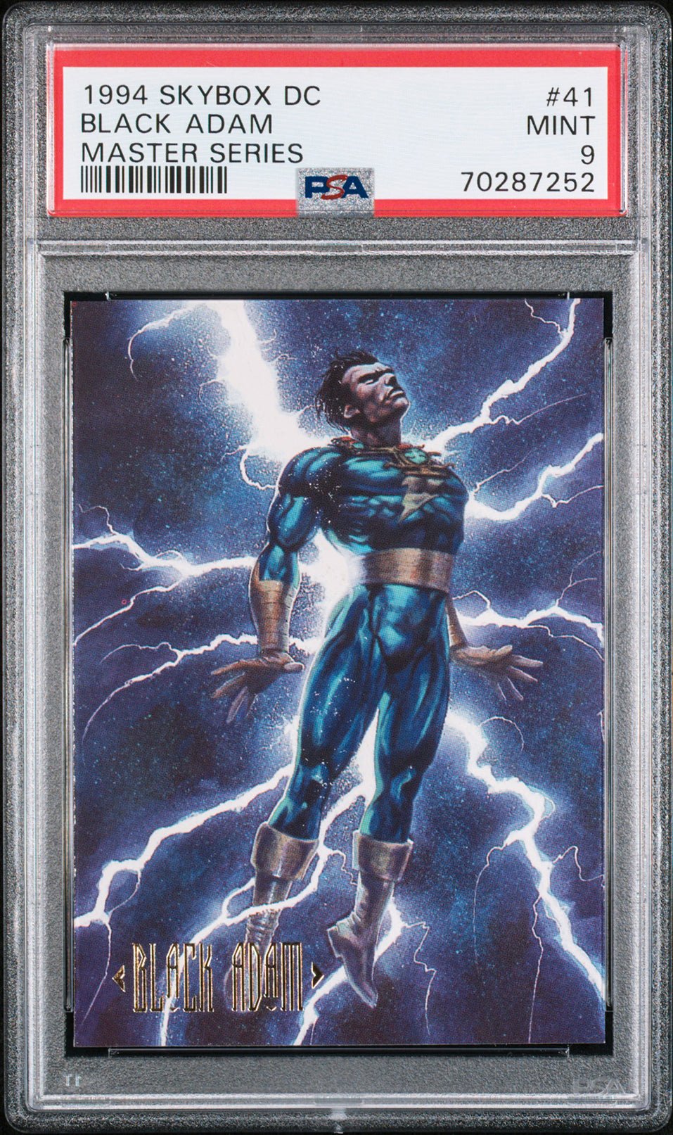 BLACK ADAM PSA 9 1994 Skybox DC Master Series #41 C3 DC Comics Base Graded Cards - Hobby Gems