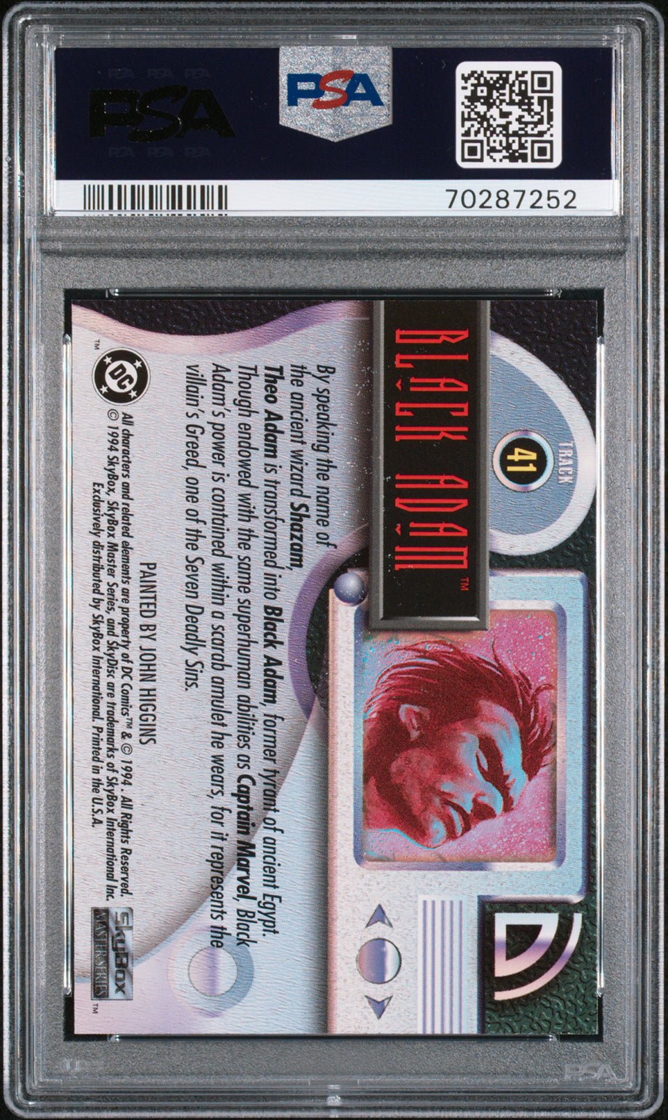 BLACK ADAM PSA 9 1994 Skybox DC Master Series #41 C3 DC Comics Base Graded Cards - Hobby Gems