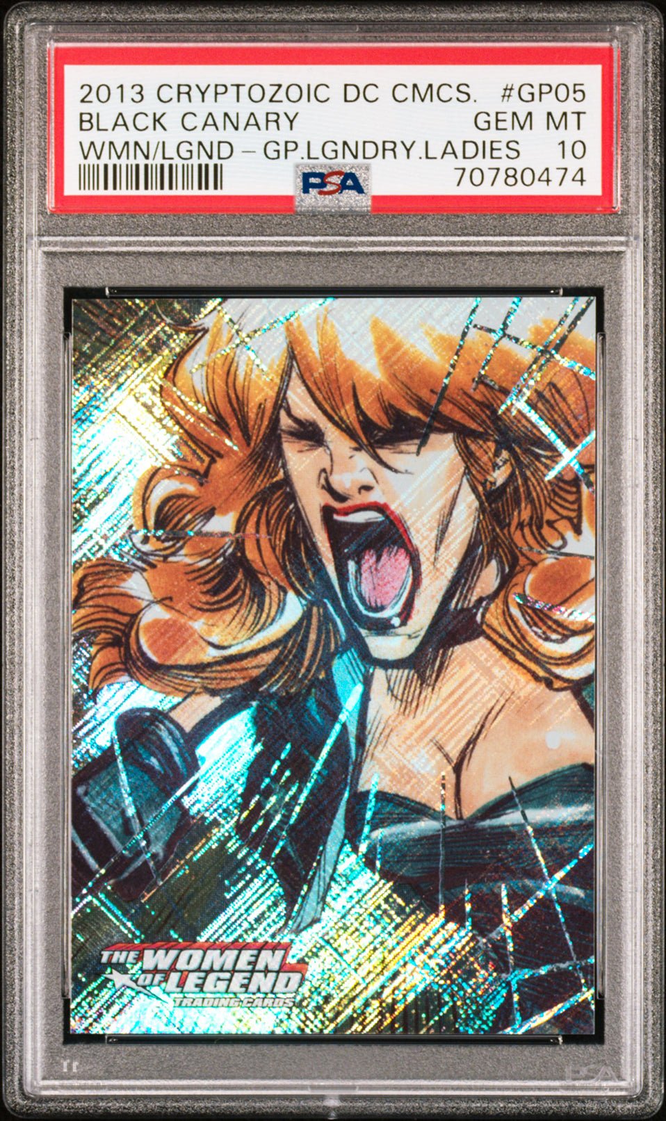 BLACK CANARY PSA 10 2013 DC Comics The Women of Legend Gail's Picks Foil #GP-05 DC Comics Graded Cards Insert - Hobby Gems