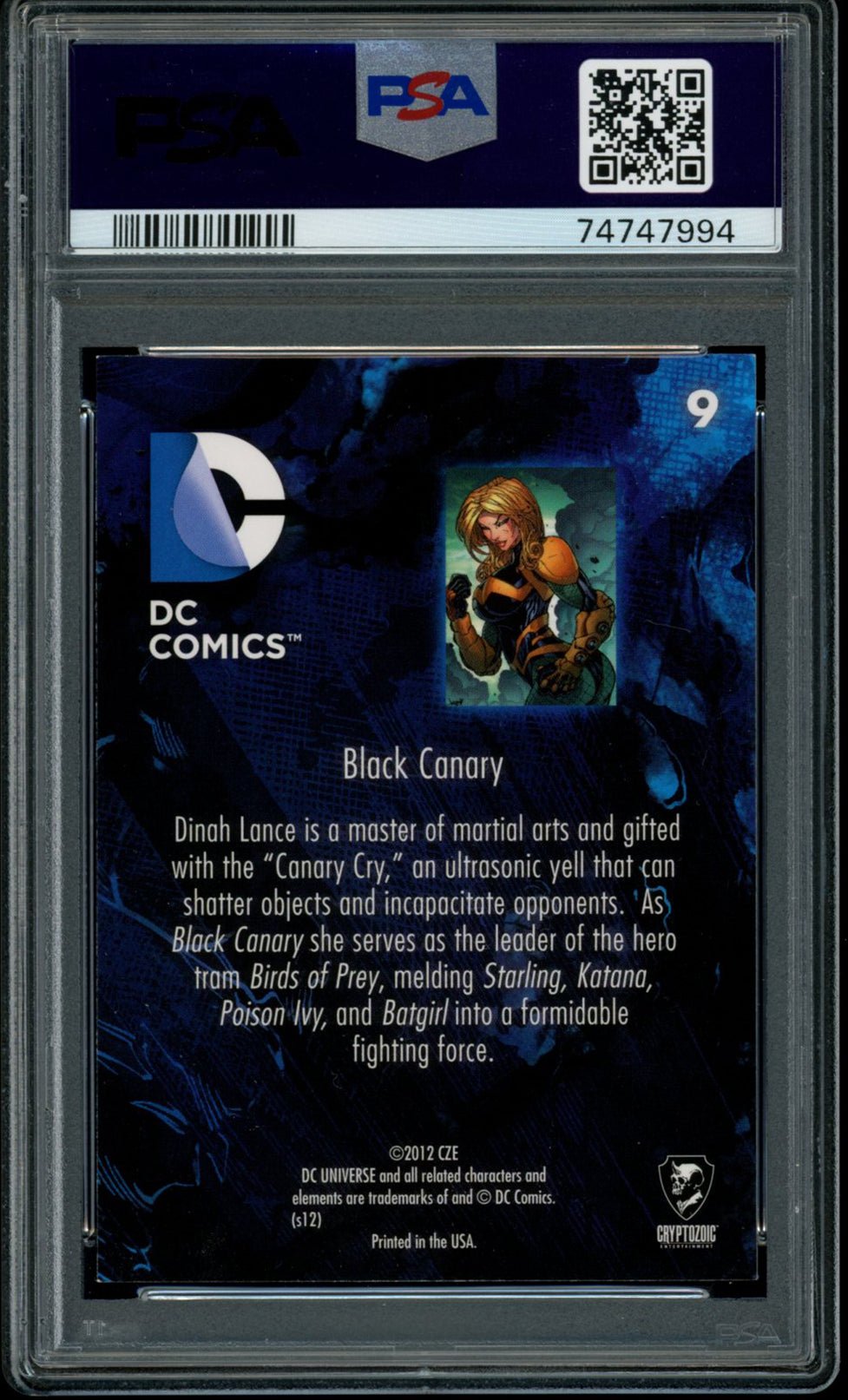 BLACK CANARY PSA 8 2012 DC Comics The New 52 Foil #9 DC Comics Graded Cards Parallel - Hobby Gems