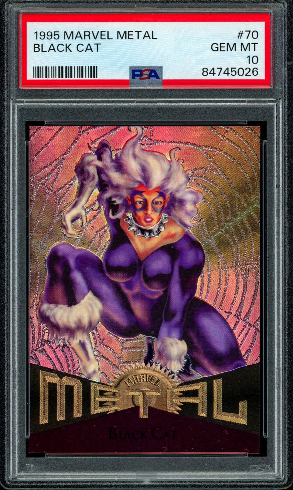 BLACK CAT PSA 10 1995 Marvel Metal #70 Marvel Base Graded Cards - Hobby Gems