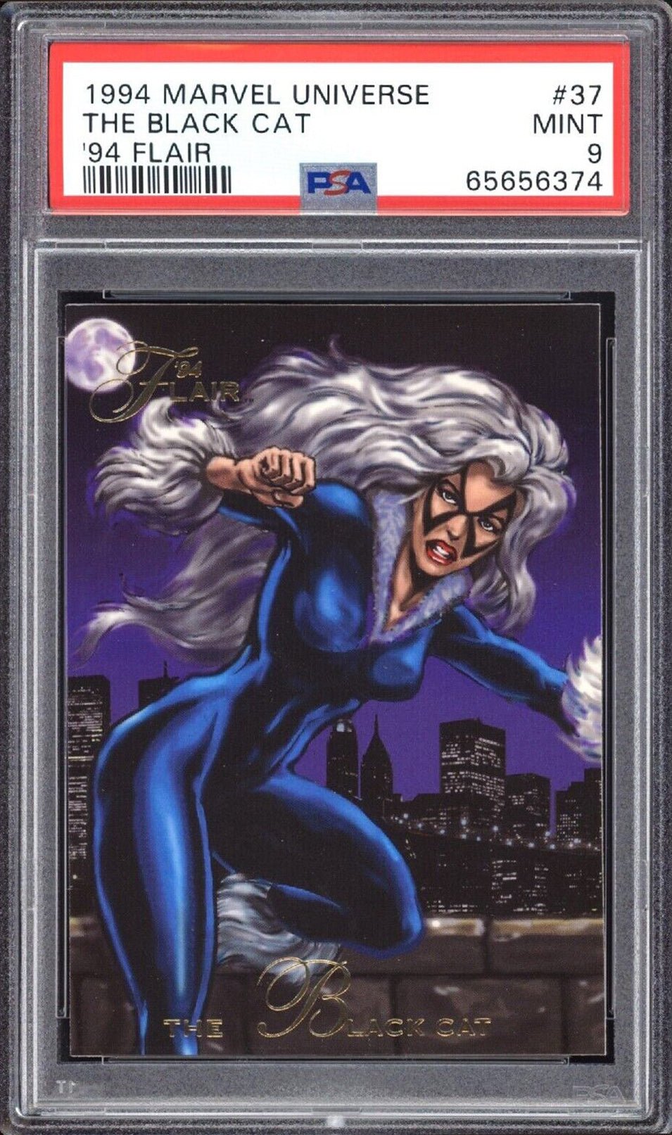 BLACK CAT PSA 9 1994 Marvel Universe '94 Flair #37 Marvel Base Graded Cards - Hobby Gems