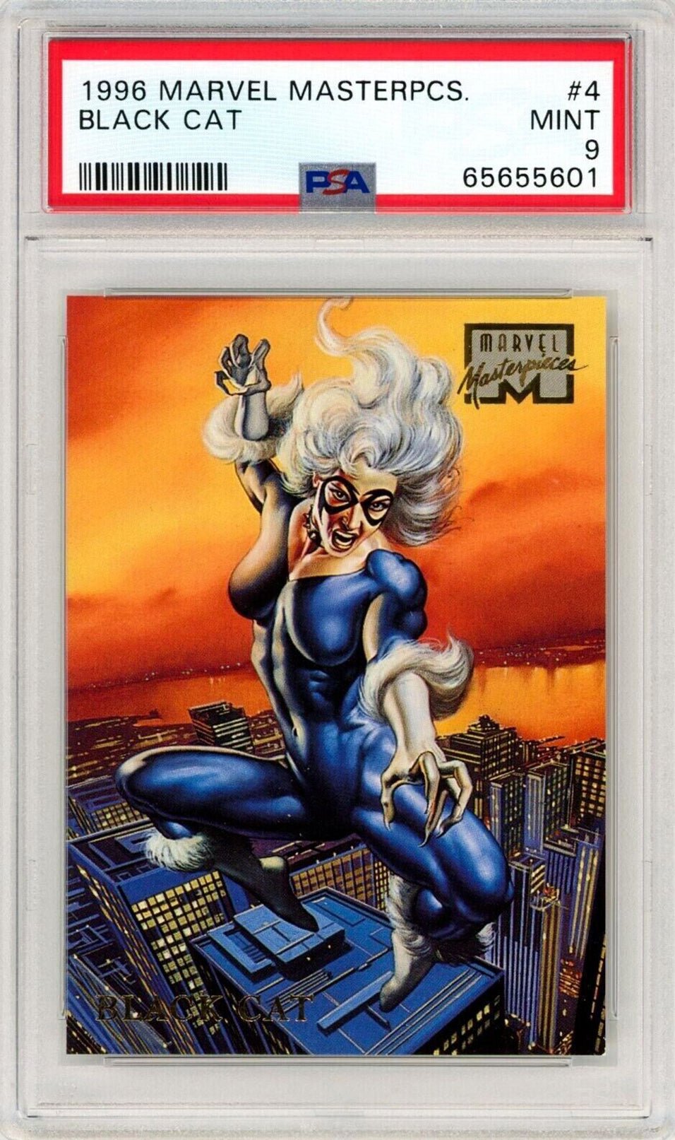 BLACK CAT PSA 9 1996 Marvel Masterpieces #4 Marvel Base Graded Cards - Hobby Gems