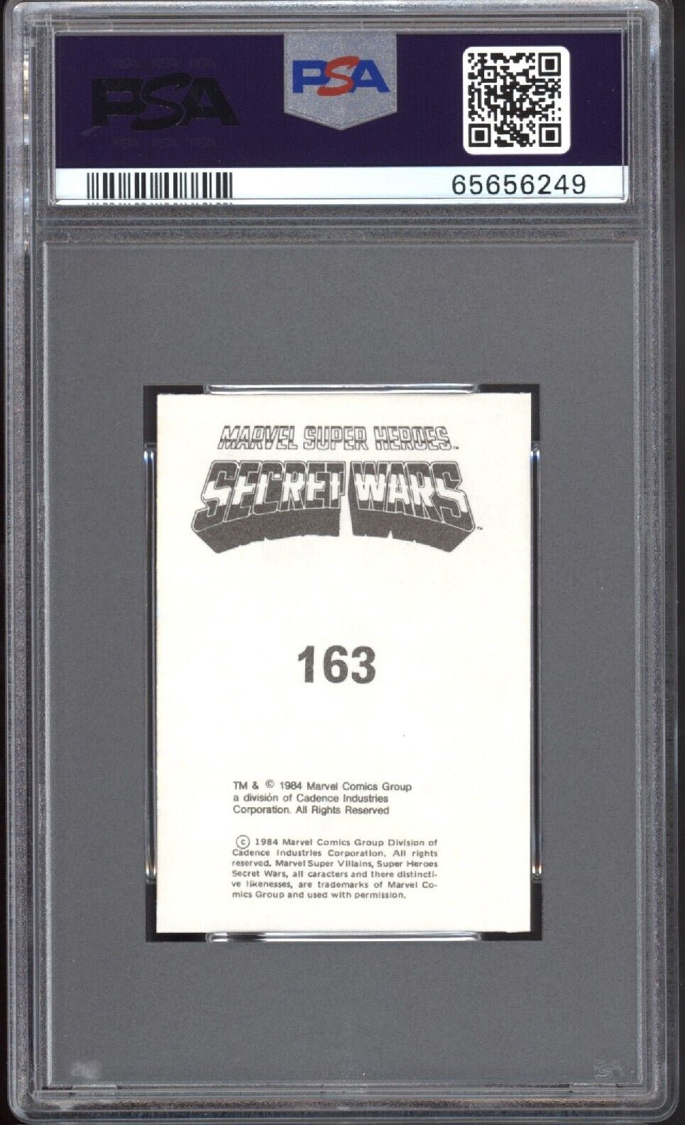 BLACK PANTHER PSA 7 1984 Marvel Super Heroes Secret Wars Sticker #163 Marvel Graded Cards Sticker - Hobby Gems