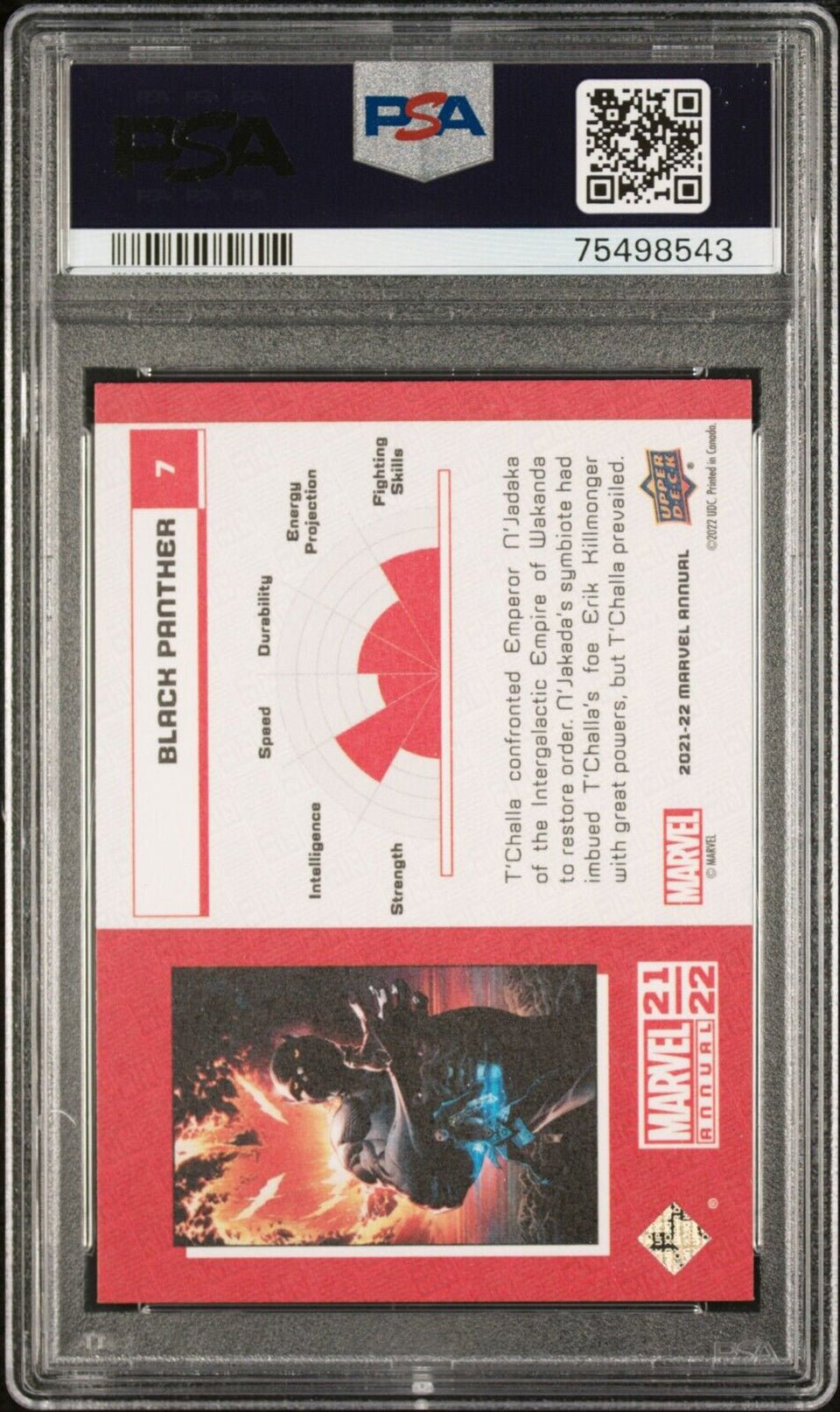 BLACK PANTHER PSA 9 2021 Upper Deck Marvel Annual Canvas Variant #7 Marvel Graded Cards Parallel - Hobby Gems