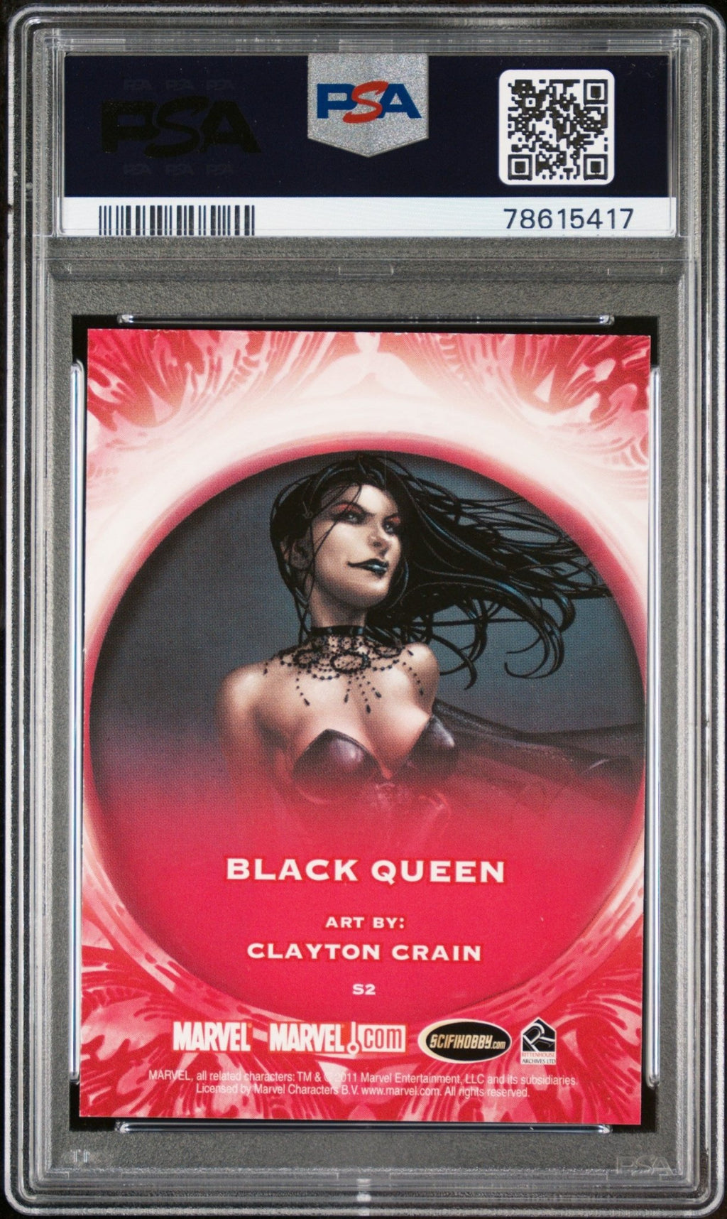 BLACK QUEEN PSA 9 2011 Marvel Dangerous Divas Sultry Seductresses #S2 Marvel Graded Cards Insert - Hobby Gems