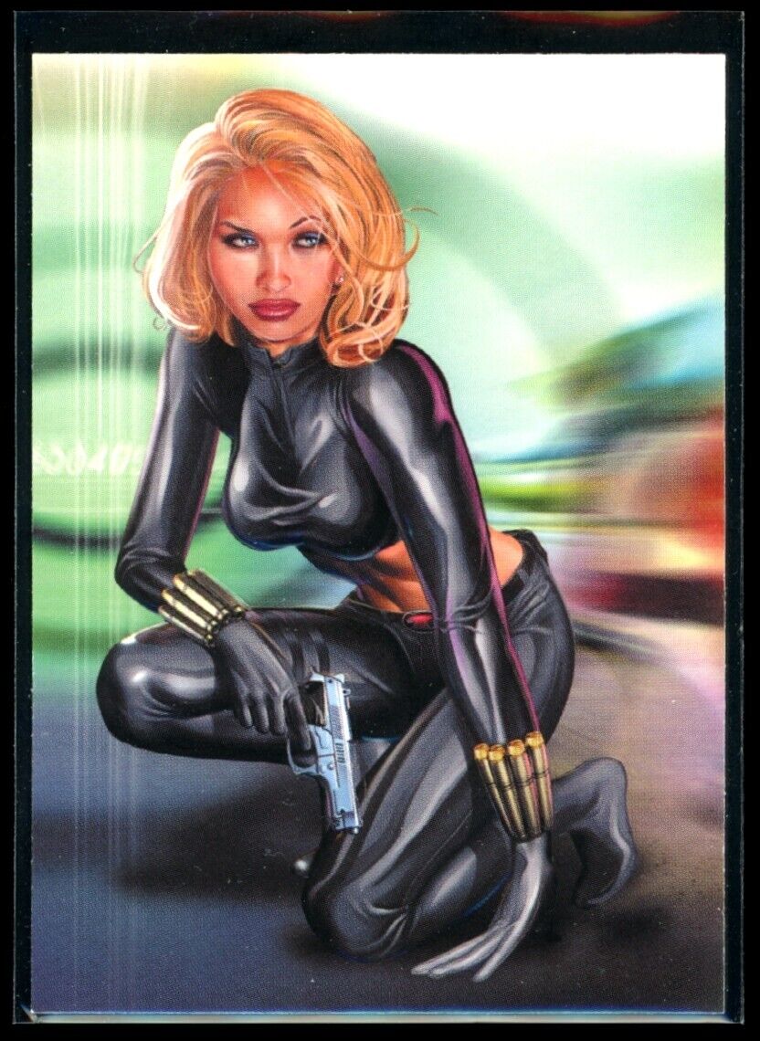 BLACK WIDOW 2008 Rittenhouse Women of Marvel Embossed #T2 C1 Marvel Insert - Hobby Gems