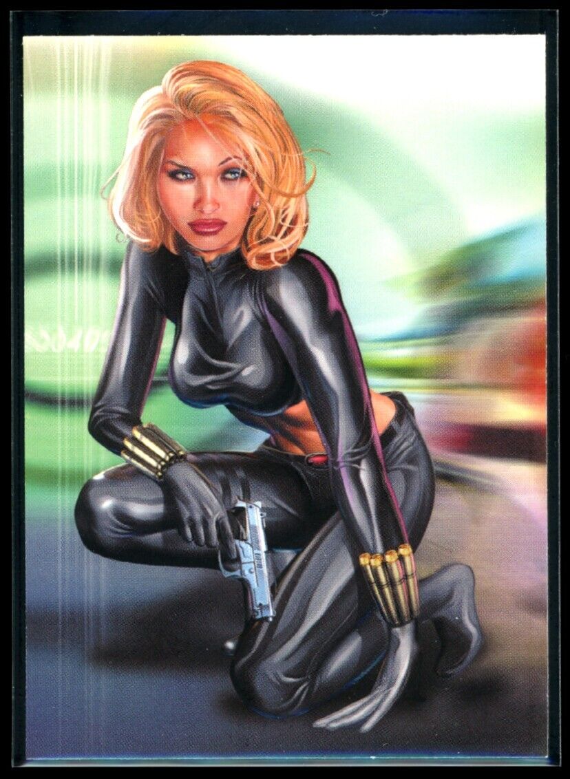 BLACK WIDOW 2008 Rittenhouse Women of Marvel Embossed #T2 C3 Marvel Insert - Hobby Gems