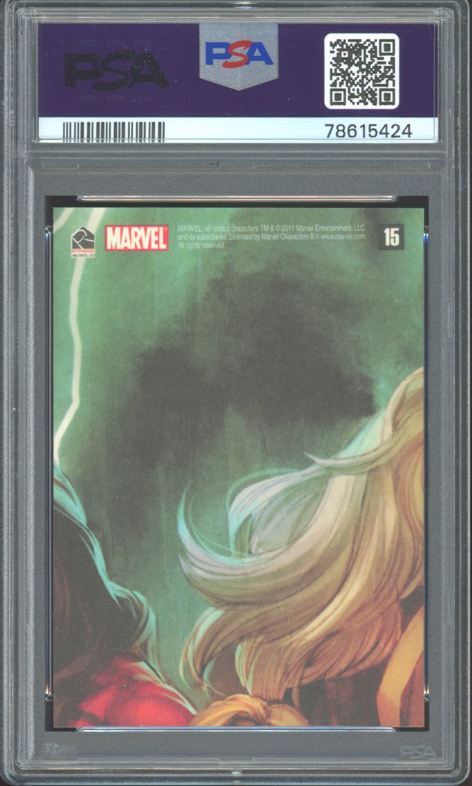 BLACK WIDOW PSA 10 2011 Marvel Dangerous Divas Foil #15 Marvel Graded Cards Parallel - Hobby Gems