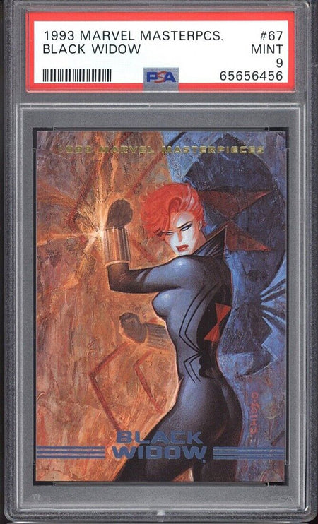 BLACK WIDOW PSA 9 1993 Marvel Masterpieces #67 C2 Marvel Base Graded Cards - Hobby Gems