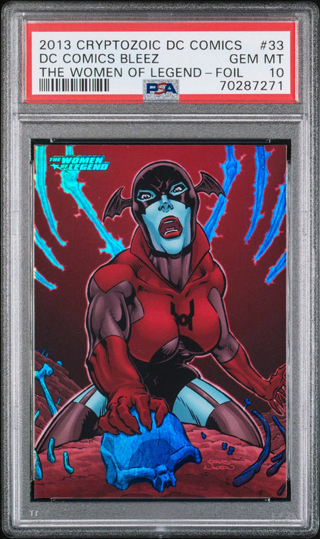 BLEEZ PSA 10 2013 DC Comics The Women of Legend Foil #33 DC Comics Graded Cards Parallel - Hobby Gems