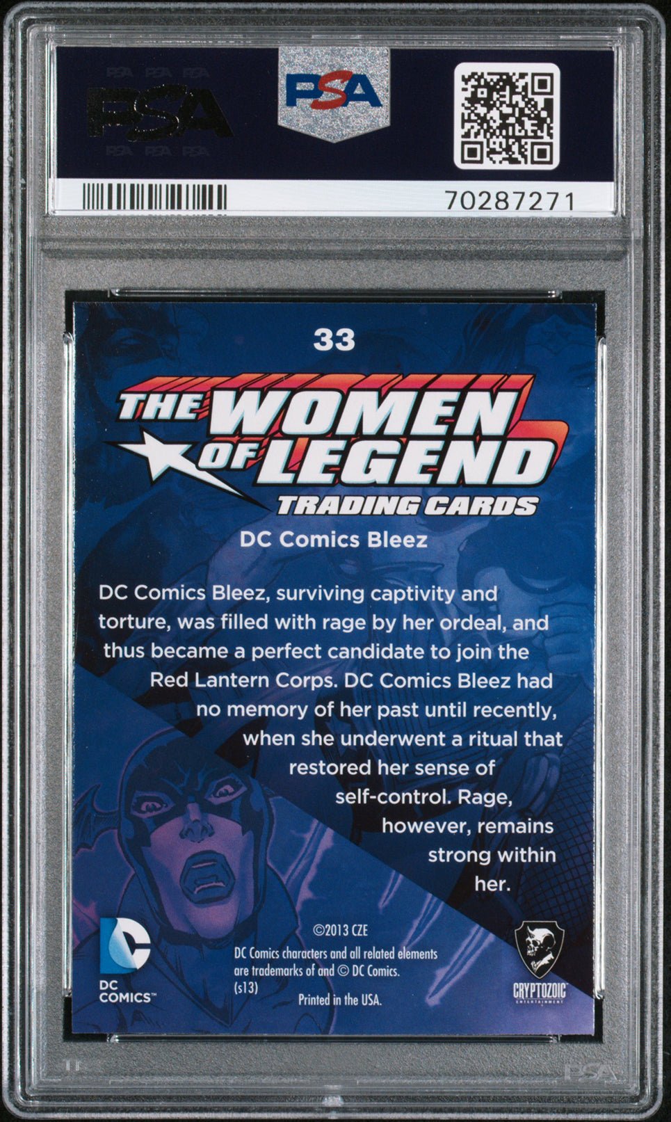 BLEEZ PSA 10 2013 DC Comics The Women of Legend Foil #33 DC Comics Graded Cards Parallel - Hobby Gems