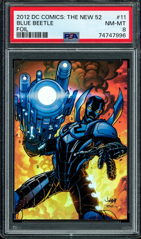 BLUE BEETLE PSA 8 2012 DC Comics The New 52 Foil #11 DC Comics Graded Cards Parallel - Hobby Gems