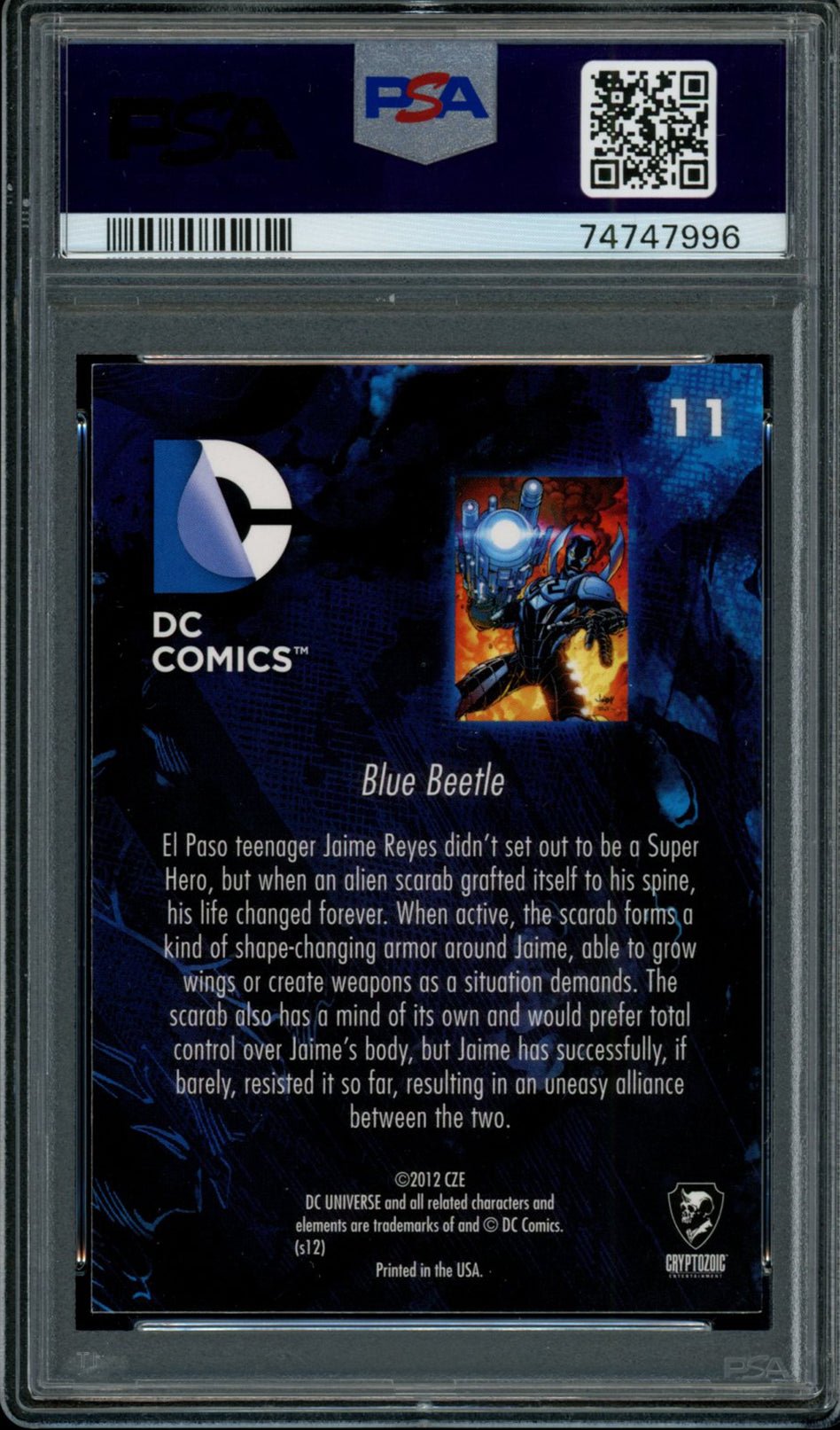 BLUE BEETLE PSA 8 2012 DC Comics The New 52 Foil #11 DC Comics Graded Cards Parallel - Hobby Gems