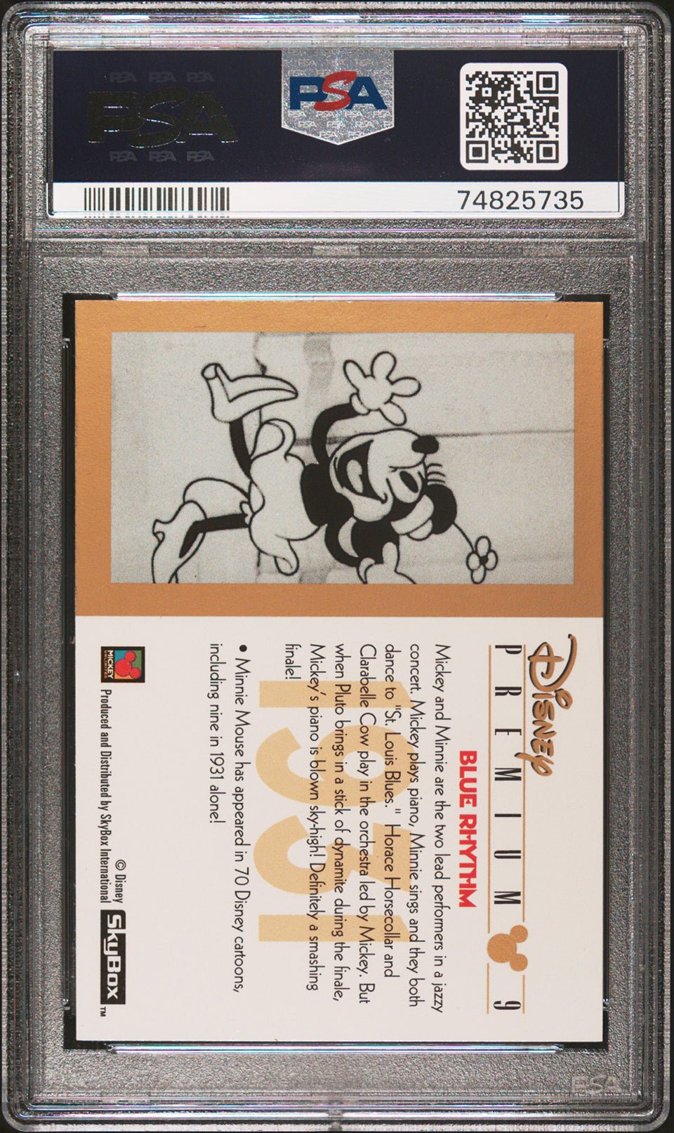 BLUE RHYTHM Minnie Mouse PSA 9 1995 Skybox Disney Premium #9 Disney Base Graded Cards - Hobby Gems