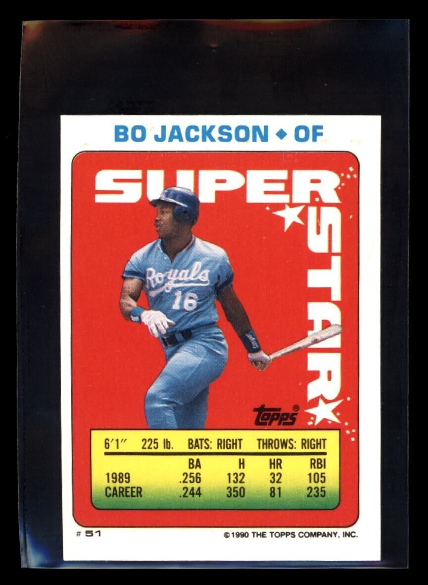 BO JACKSON 51 1990 Topps Yearbook Stickercard Gary Gaetti 288 Baseball Sticker - Hobby Gems